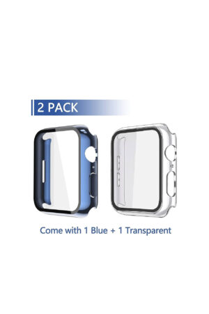 Misxi Cover 2 pack Protective Case Watch 45MM Clear+Silver